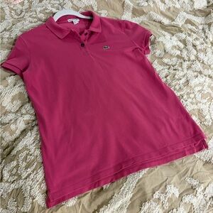 Lacoste Berry Pink Women’s Polo with Signature Crocodile